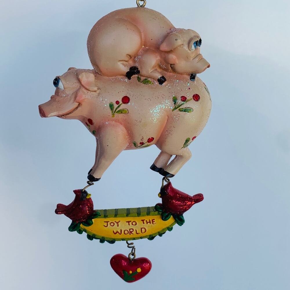 Kurt Adler Pig & Piglet Christmas Ornament